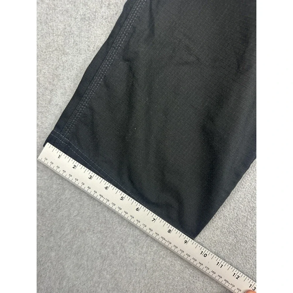Carhartt Pants Mens Small 30x30 Scrubs Black Cargo Elastic Waist Canvas Workwear